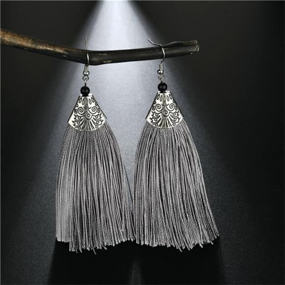 9 Pairs Colorful Boho Tassel- Long Thread Tassel Earrings Set for Women - - Picture 7 of 8